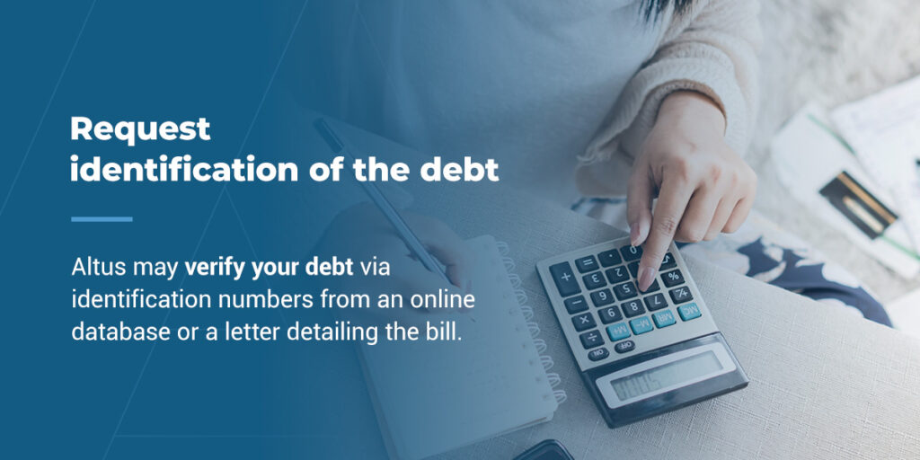 Request identification of the debt