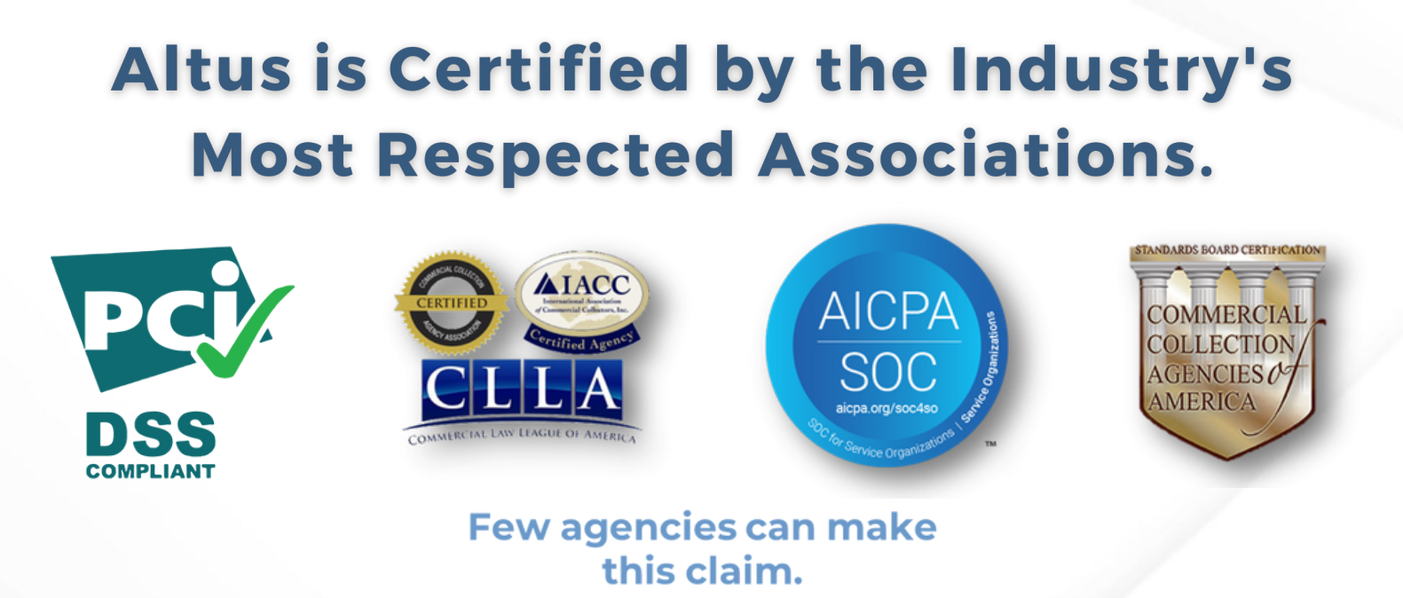 altus is certified by the industry's most respected associations