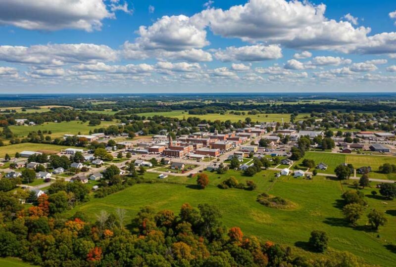 Aerial view of Camden, OH