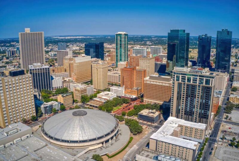 Aerial view of Fort Worth, TX