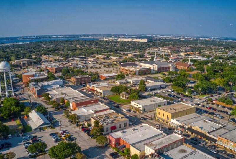 Aerial view of Grapevine, TX