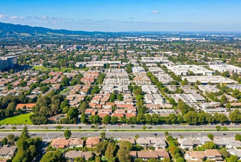 Aerial view of Los Altos, CA