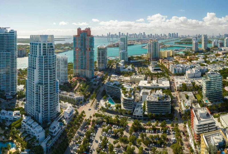 Aerial view of Miami, FL