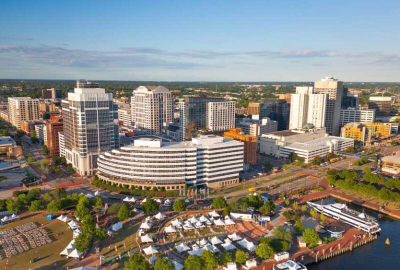 Aerial view of Norfolk, VA