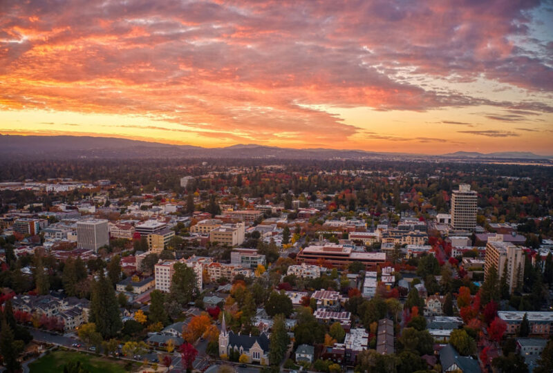 Aerial view of Palo Alto, CA