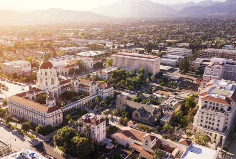 Aerial view of Pasadena, CA