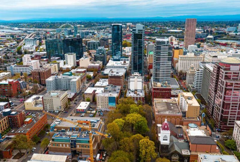 Aerial view of Portland, OR