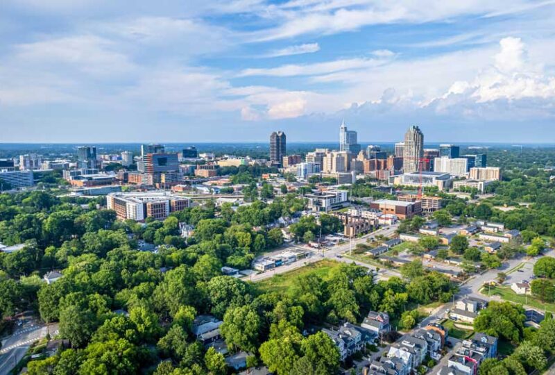 Aerial view of Raleigh, NC