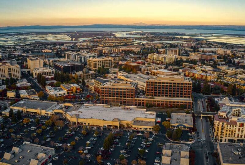 Aerial view of Redwood City, CA