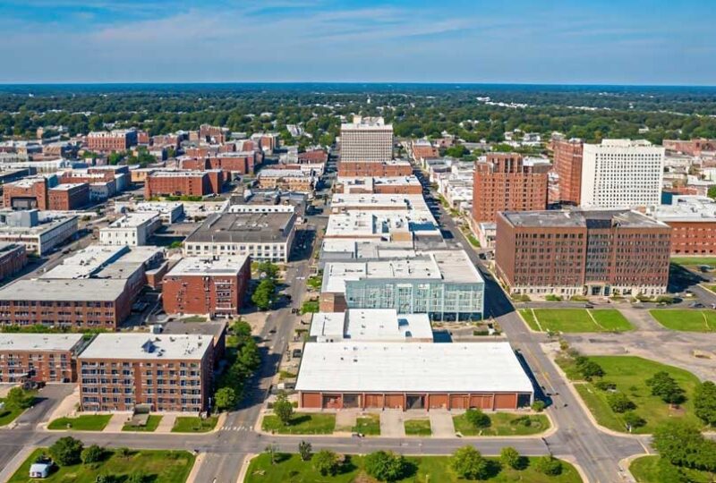 Aerial view of Salisbury, MD