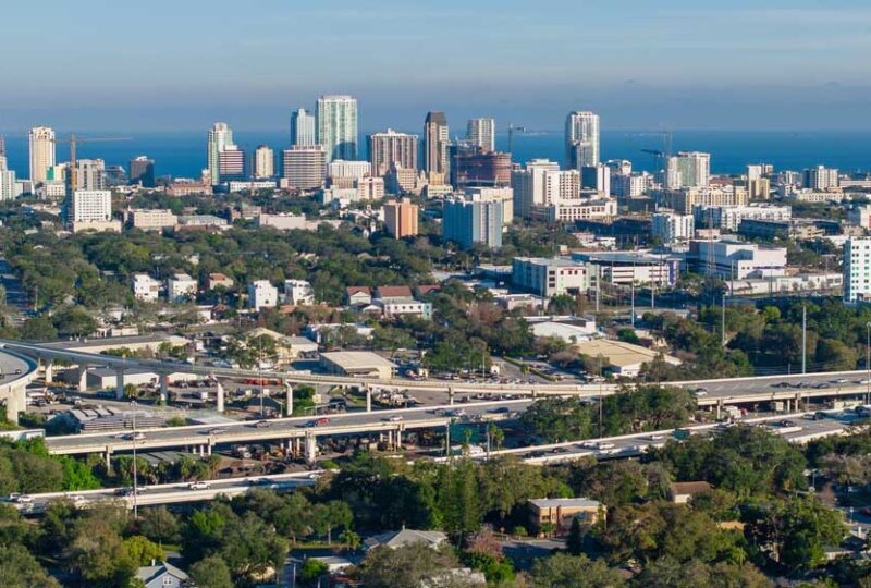 Aerial view of St. Petersburg, FL
