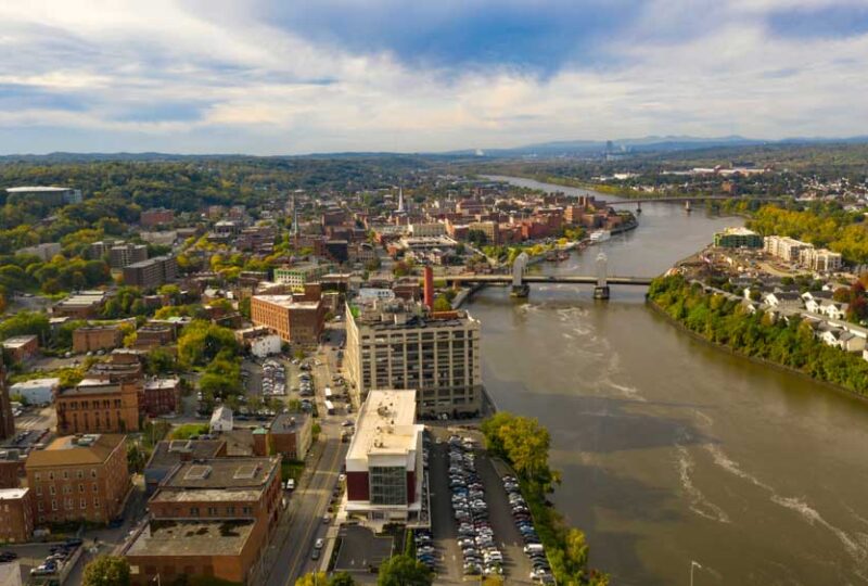 Aerial view of Troy, NY