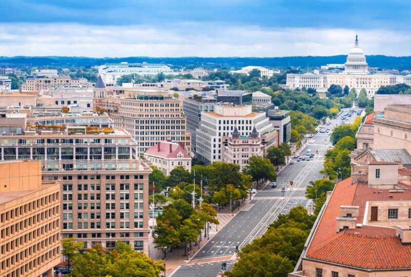 Aerial view of Washington D.C.