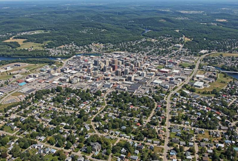 Aerial view of Wausau, WI