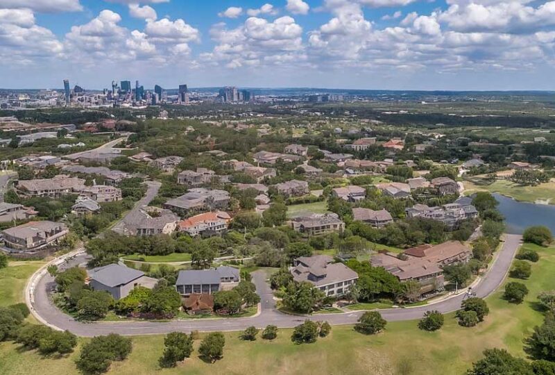 Aerial view of West Lake Hills, TX